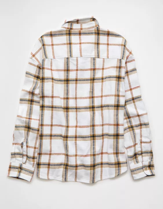 American Eagle AE Boxy Flannel Shirt
