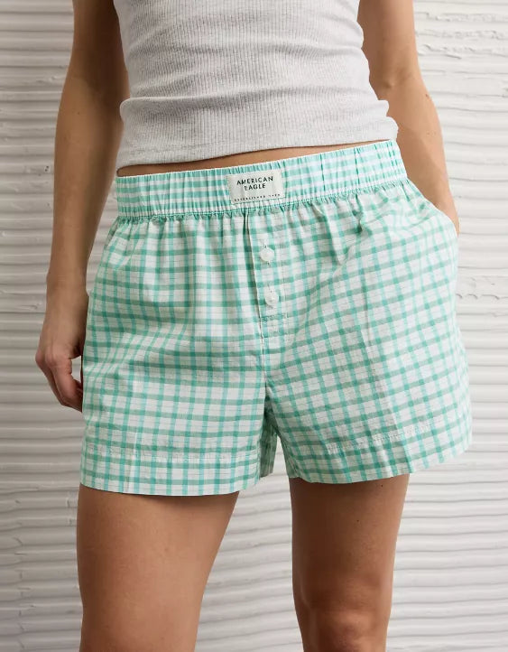 American Eagle AE Plaid Boxer Sleep Short