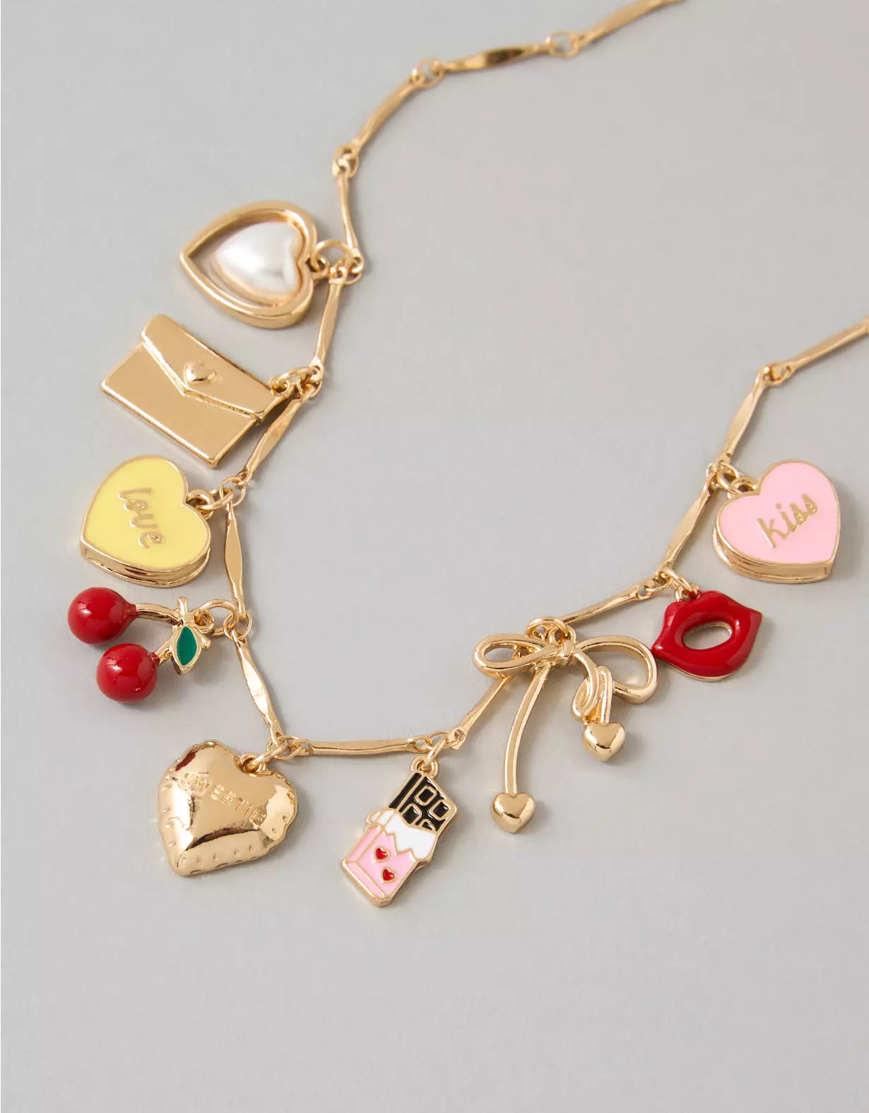 American Eagle AE Valentine's Day Charm Necklace