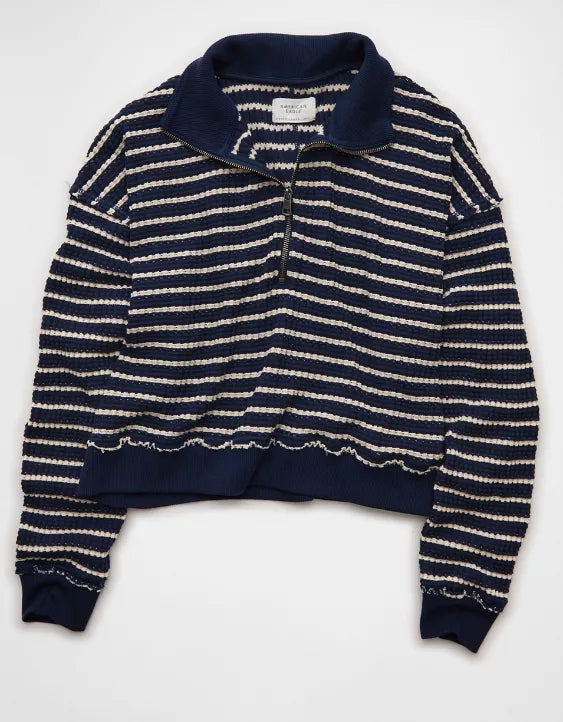 American Eagle AE Half-Zip Waffle Fleece Sweatshirt