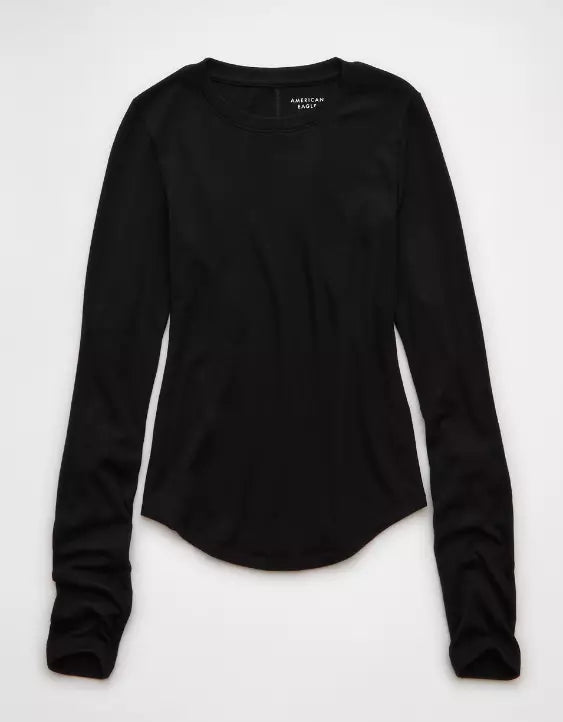 American Eagle AE Long Sleeve Cozy Crew Neck T-Shirt