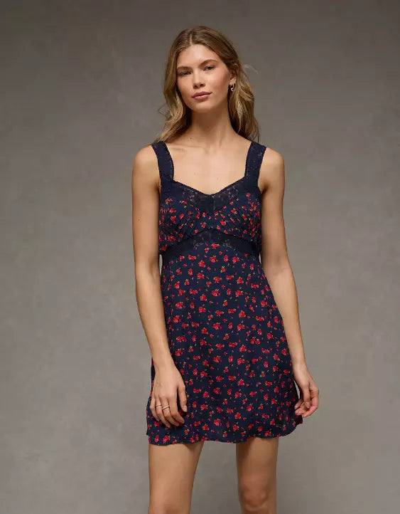 American Eagle AE Lace Slip Mini Dress