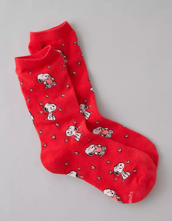 American Eagle AE Snoopy Valentine's Day Crew Socks