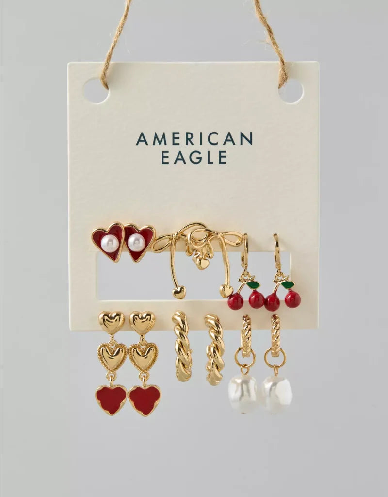 American Eagle AE Valentine's Day Earrings 6-Pack