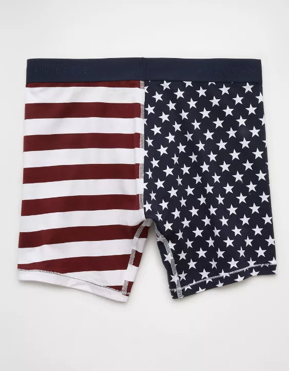 American Eagle AEO Men's Stars & Stripes 6″ Classic Boxer Brief