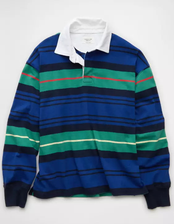 American Eagle AE Striped Rugby