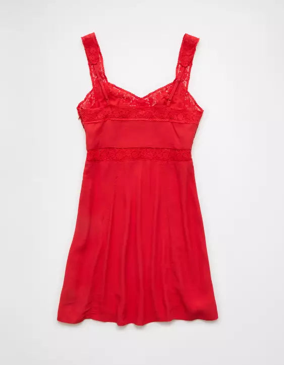 American Eagle AE Lace Slip Mini Dress