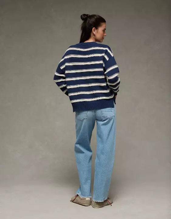 American Eagle AE Striped Crew Neck Sweater