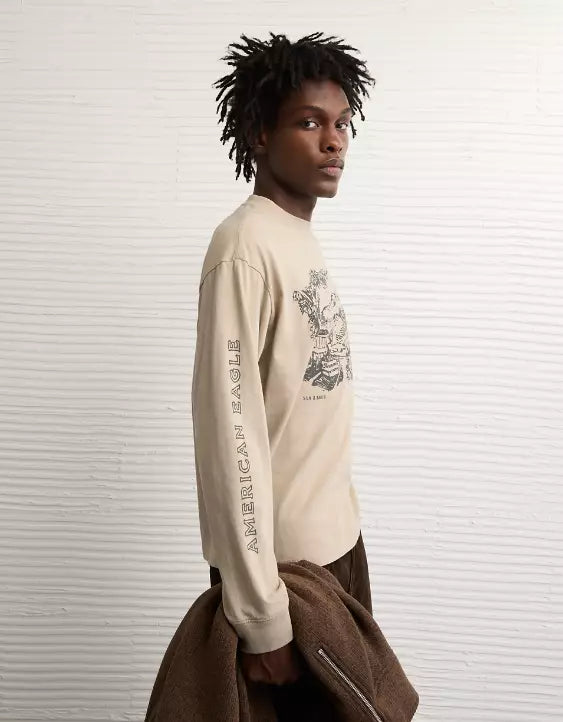 American Eagle AE Boxy Long Sleeve Graphic T-Shirt