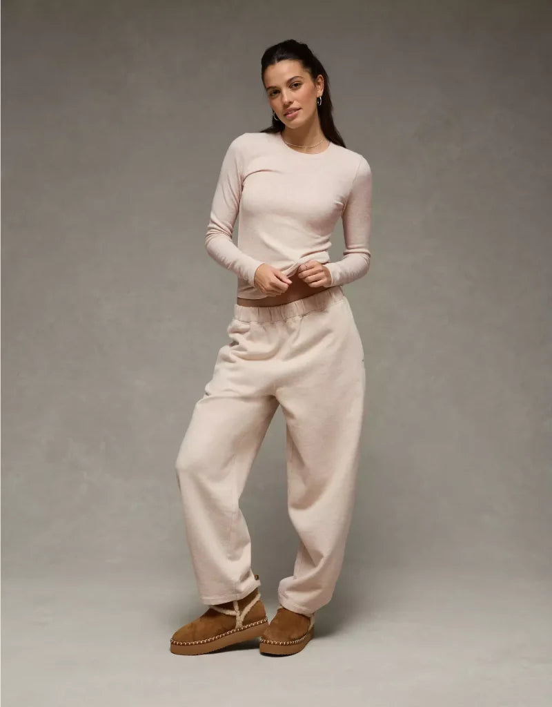 American Eagle AE Long Sleeve Cozy Crew Neck T-Shirt