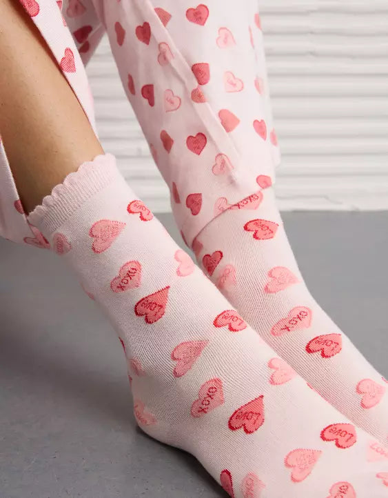 American Eagle AE Valentine's Day Crew Socks