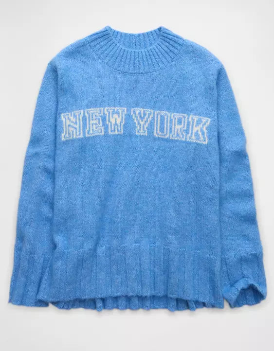 American Eagle AE Oversized Faux Mohair Wide Cuff Sweater