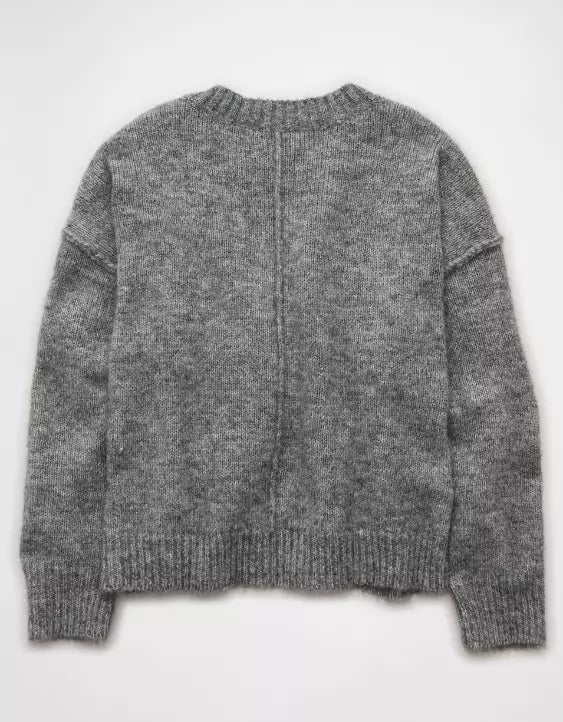 American Eagle AE Whoa So Soft Bisous Graphic Sweater