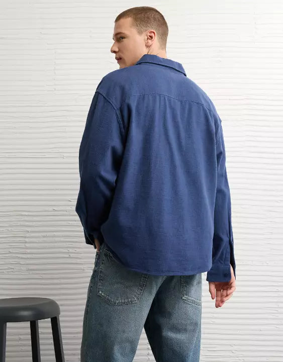 American Eagle AE Boxy Flannel Shirt