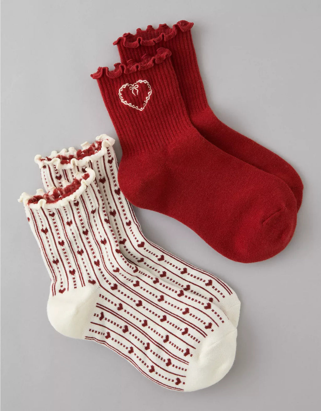 American Eagle AE Valentine's Day Cropped Crew Socks 2-Pack