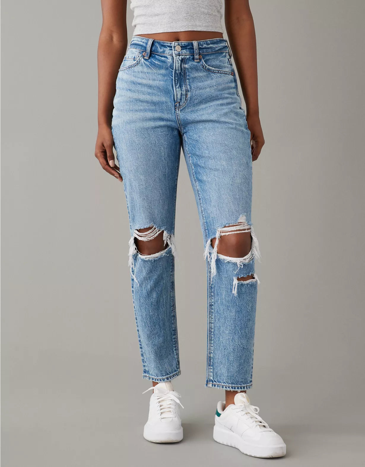 American Eagle AE Strigid Ripped Mom Jean