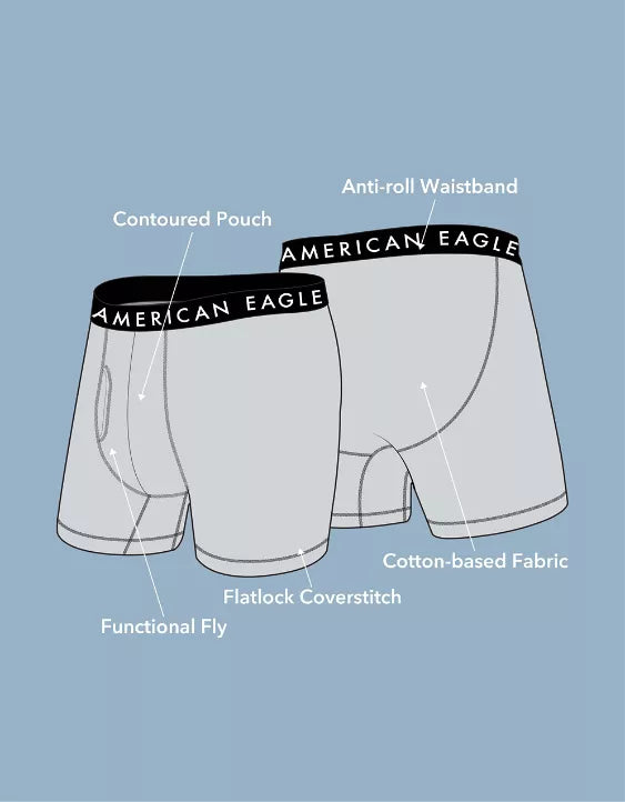 American Eagle AEO Men's 6″ Classic Boxer Brief 3-Pack