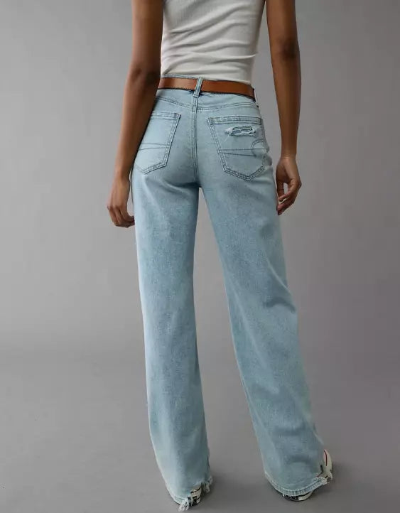 American Eagle AE Dreamy Drape Stretch Super High-Waisted Baggy Wide-Leg Jean