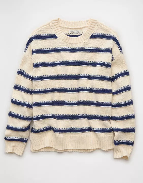 American Eagle AE Striped Crew Neck Sweater