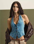 American Eagle AE Denim Halter Vest