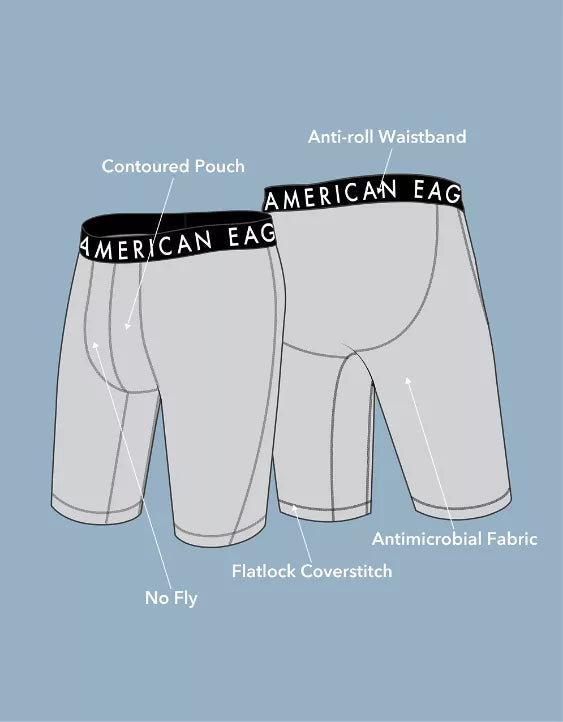 American Eagle AEO Men's USA Stars & Stripes 8″ Flex Boxer Brief
