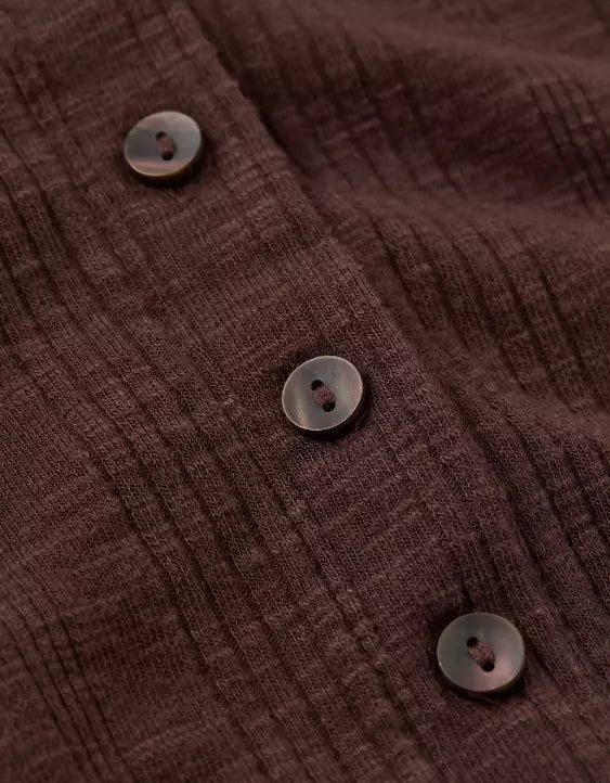 American Eagle AE Long Sleeve Henley T-Shirt