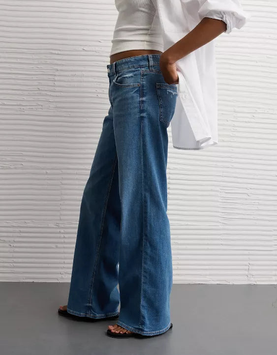 American Eagle AE Stretch Low-Rise Baggy Wide-Leg Jean