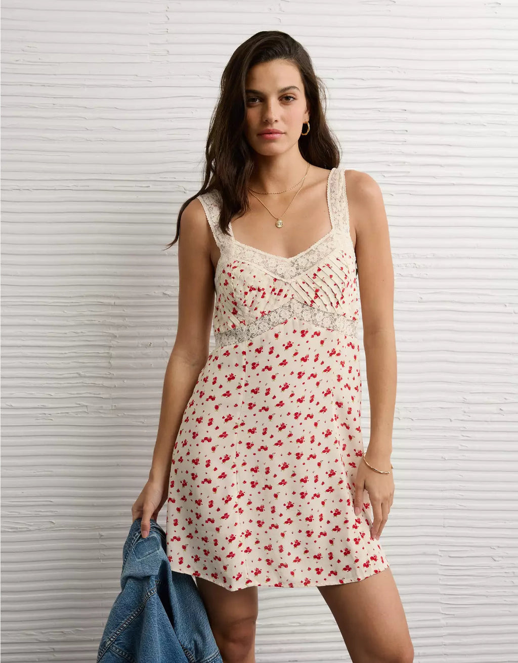 American Eagle AE Lace Slip Mini Dress