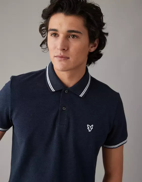 American Eagle AE Lived-In Slim Fit Pique Polo Shirt
