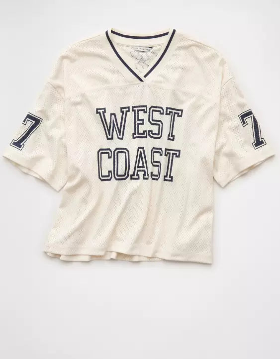 American Eagle AE Mesh Jersey Graphic T-Shirt