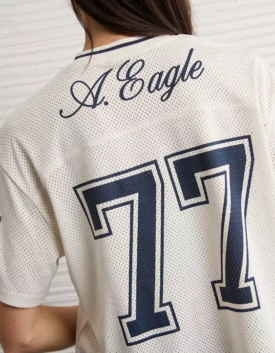 American Eagle AE Mesh Jersey Graphic T-Shirt