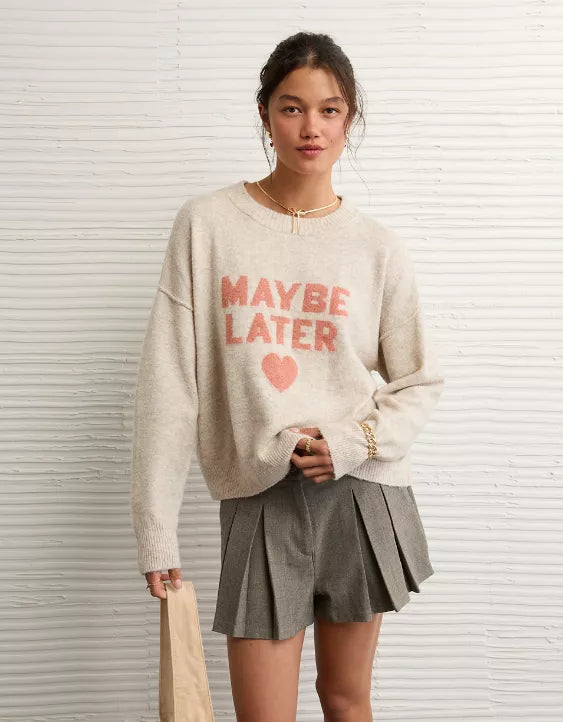 American Eagle AE Whoa So Soft Valentine's Day Sweater