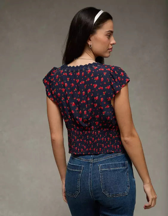 American Eagle AE Lace Trim Blouse