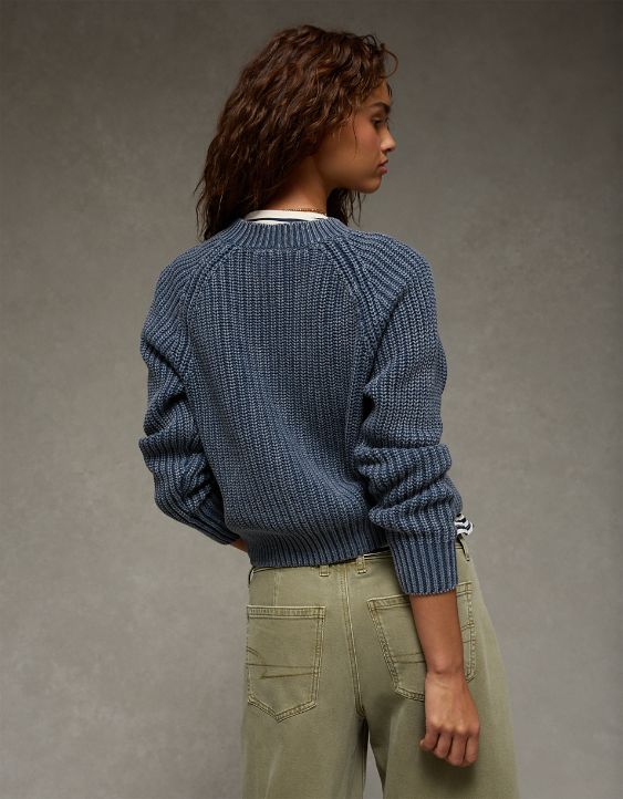 American Eagle AE Crew Neck Raglan Sweater