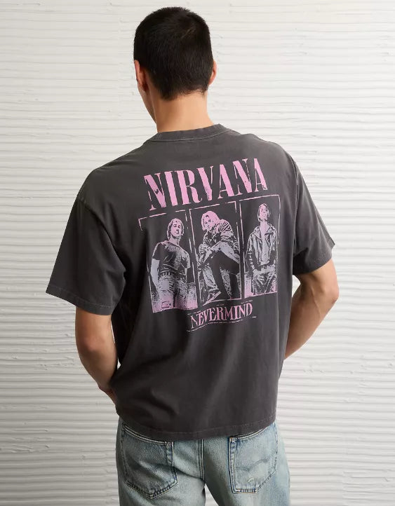 American Eagle AE Boxy Nirvana Graphic T-Shirt