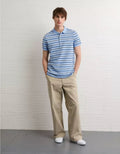 American Eagle AE Slim Fit Stretch Striped Polo Shirt