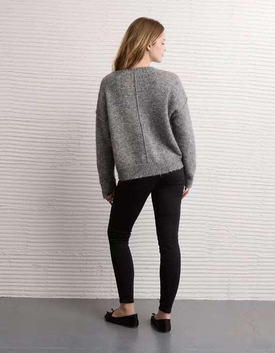 American Eagle AE Whoa So Soft Bisous Graphic Sweater