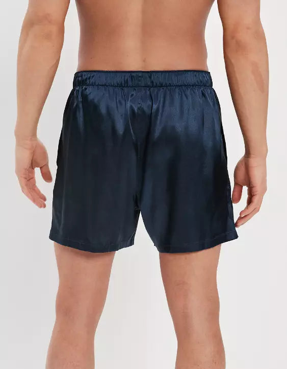 American Eagle AEO Men's Solid Satin Pocket Boxer Short