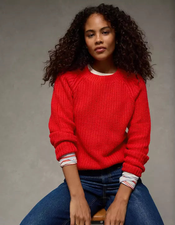 American Eagle AE Crew Neck Raglan Sweater