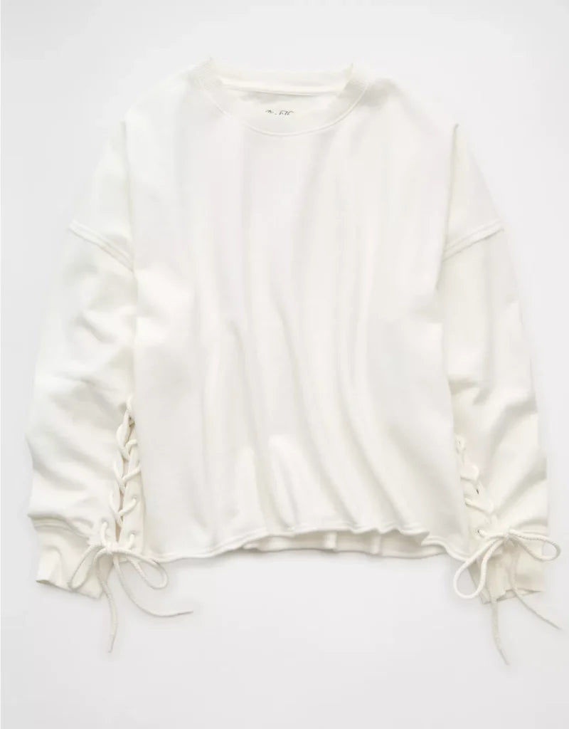 American Eagle AE Side Lace-Up Sweatshirt