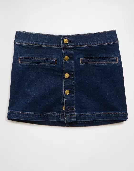 American Eagle AE Stretch Low-Rise Denim Mini Skirt