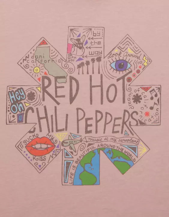American Eagle AE Boxy Red Hot Chili Peppers Graphic T-Shirt
