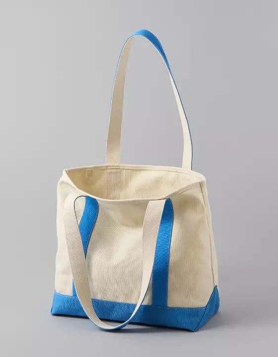 American Eagle AE Cotton Canvas Rainy Day Cafe Tote Bag