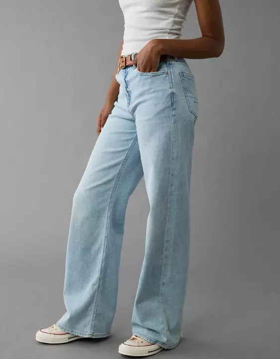 American Eagle AE Dreamy Drape Stretch Super High-Waisted Baggy Wide-Leg Jean