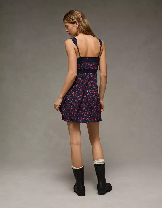 American Eagle AE Lace Slip Mini Dress