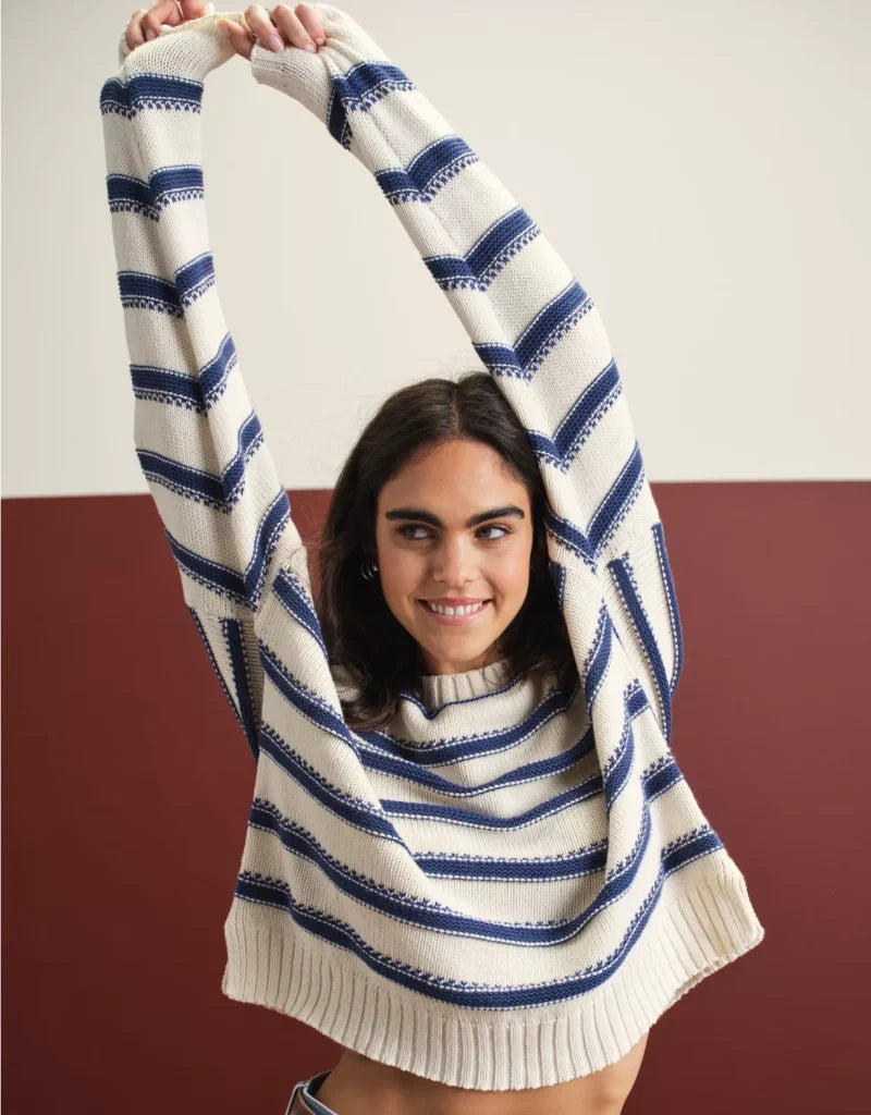 American Eagle AE Striped Crew Neck Sweater