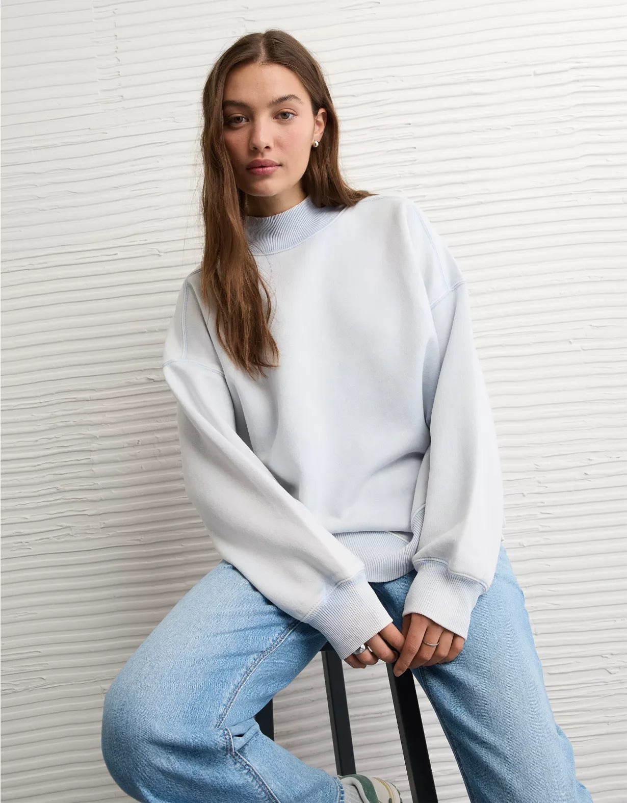 American Eagle AE Everyday Luxe Mock Neck Sweatshirt