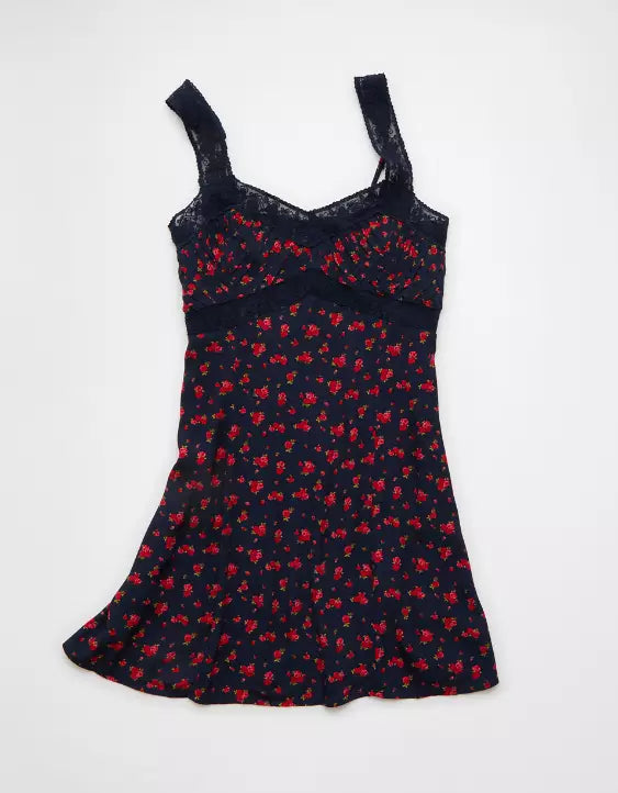American Eagle AE Lace Slip Mini Dress