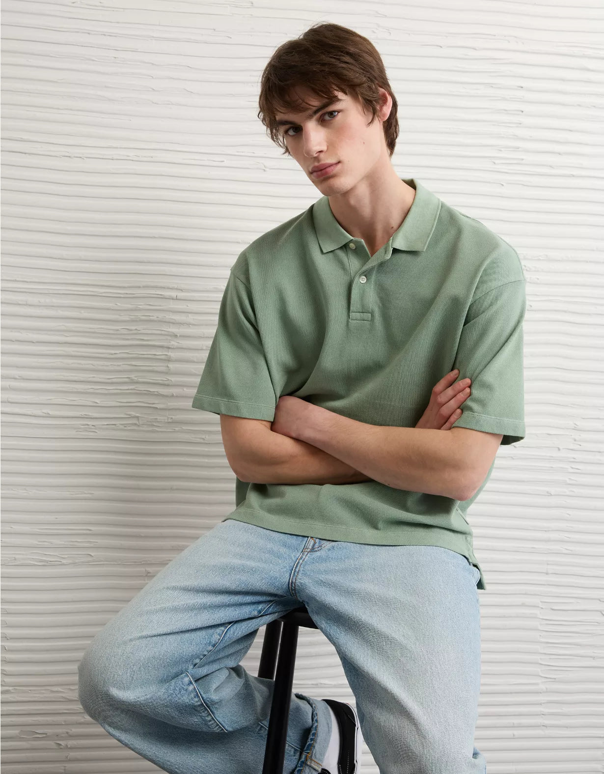 American Eagle AE Boxy Polo Shirt
