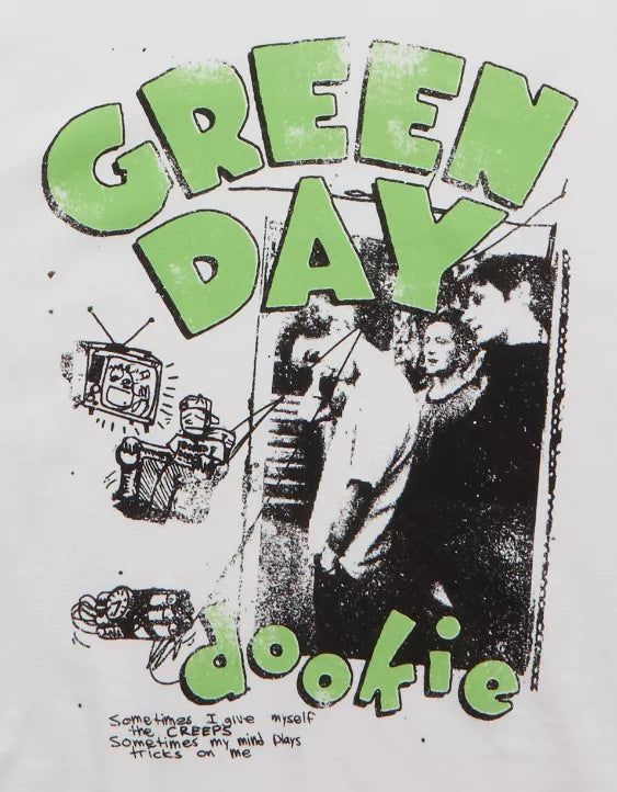 American Eagle AE Boxy Green Day Graphic T-Shirt